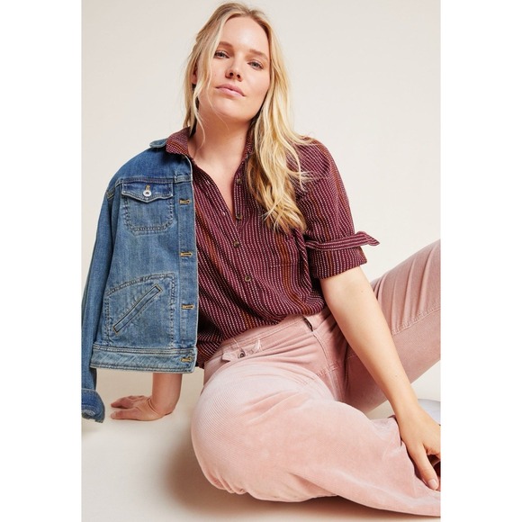 Anthropologie Top M Isadora Button Back Tunic Shirt Popover Textured Wool Blend - Picture 11 of 15